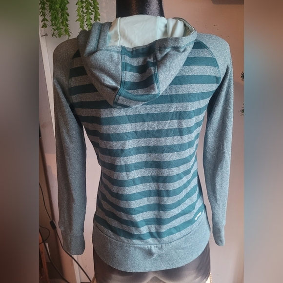Adidas Green Striped Zip Up Hoodie S - Picture 6 of 7